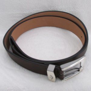Callaway Brown Full-Grain Cow Hide Belt Silvertone Buckle Size 40 scratches